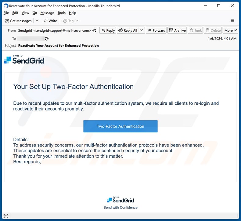 SendGrid email scam (2024-01-09)