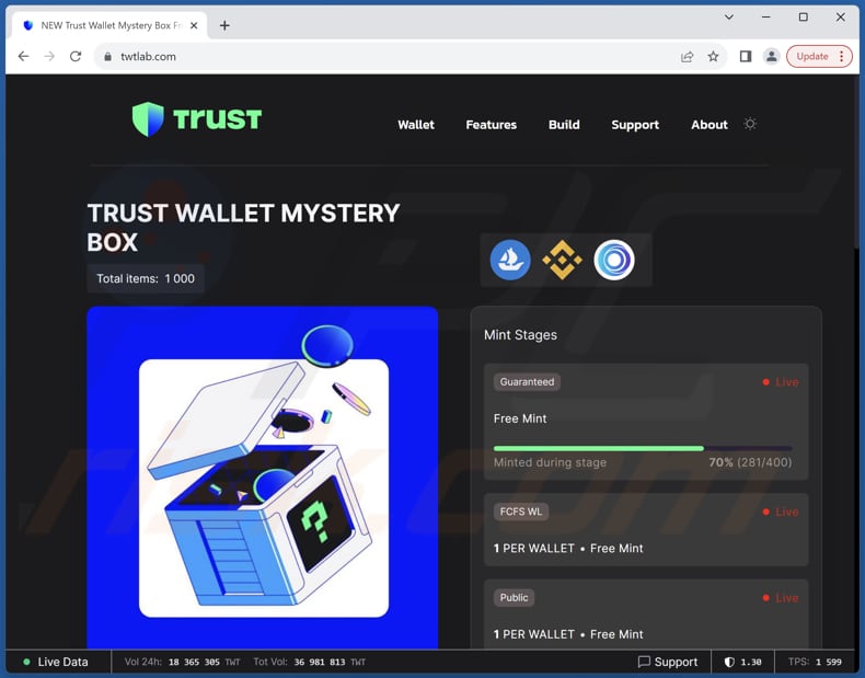 Trust Wallet Mystery Box scam