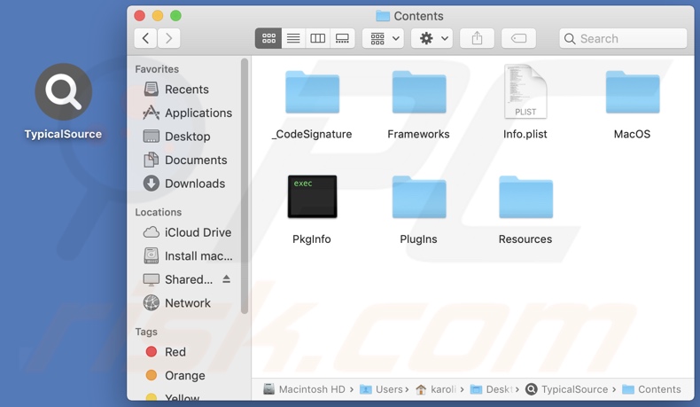 TypicalSource adware install folder