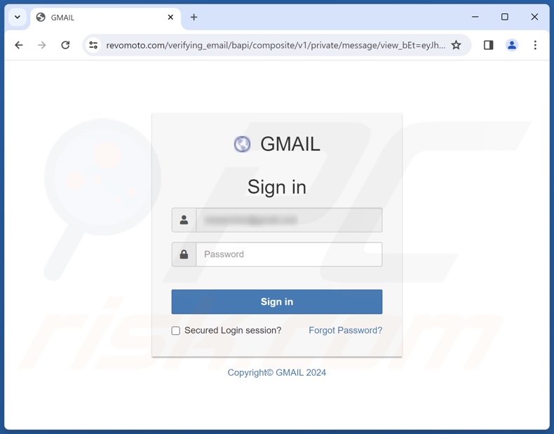 Upgrade Mailbox Quota scam email promoted phishing site
