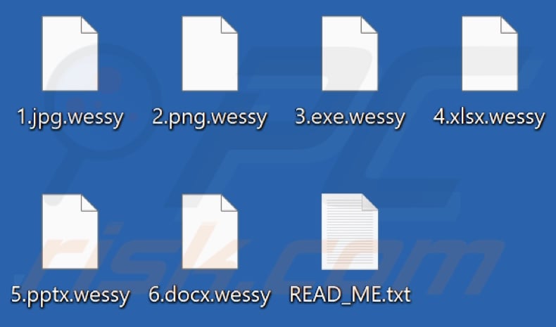 Files encrypted by Wessy ransomware (.wessy extension)