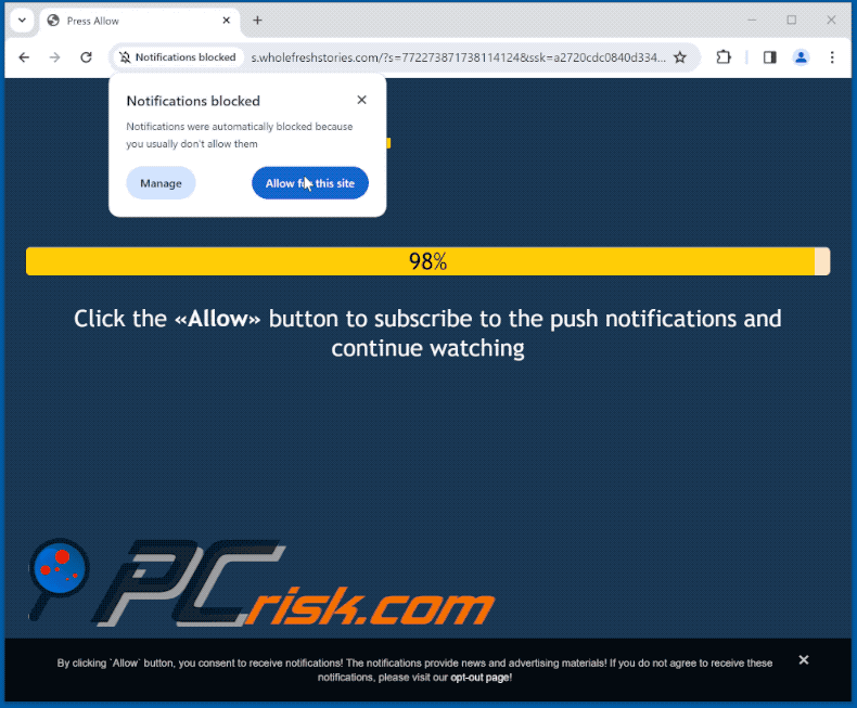 wholefreshstories[.]com website appearance (GIF)