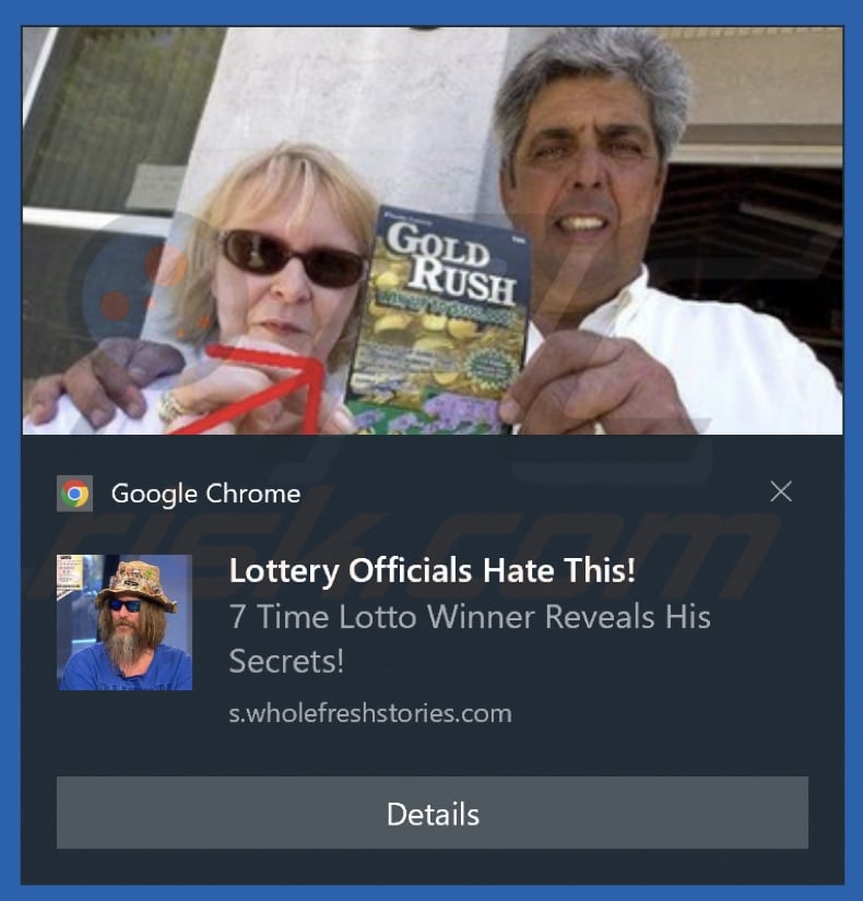 Ad delivered by the wholefreshstories[.]com webpage