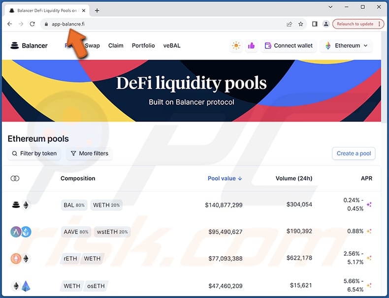 Balancer scam website