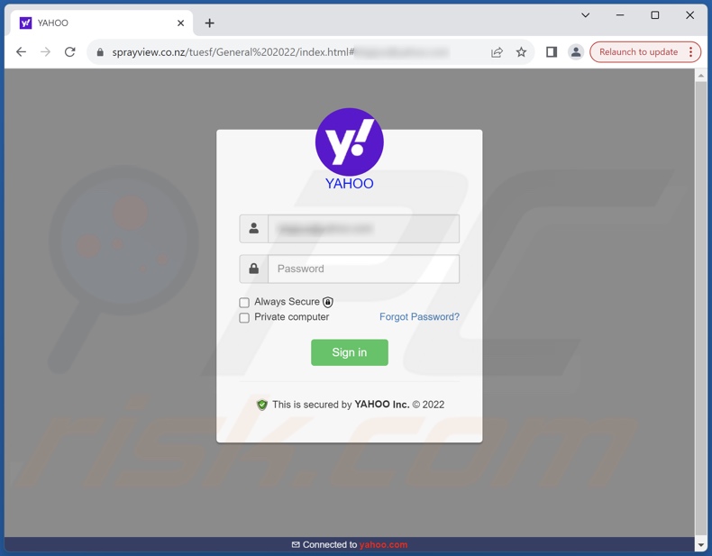 Email Account Will Expire scam email promoted phishing site