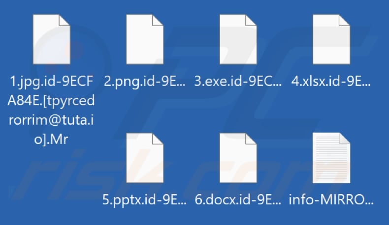 Files encrypted by MIRROR ransomware (.Mr extension)