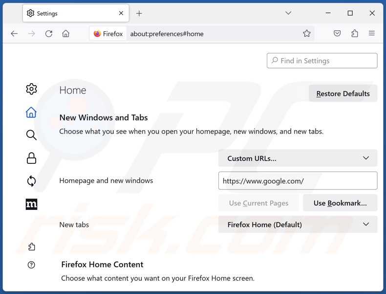 Changing Mozilla Firefox homepage