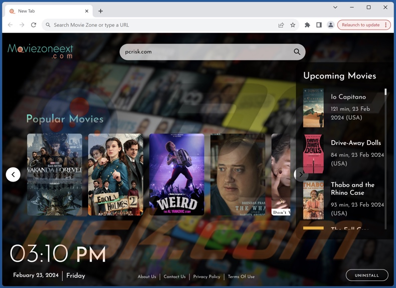 Movie Zone browser hijacker