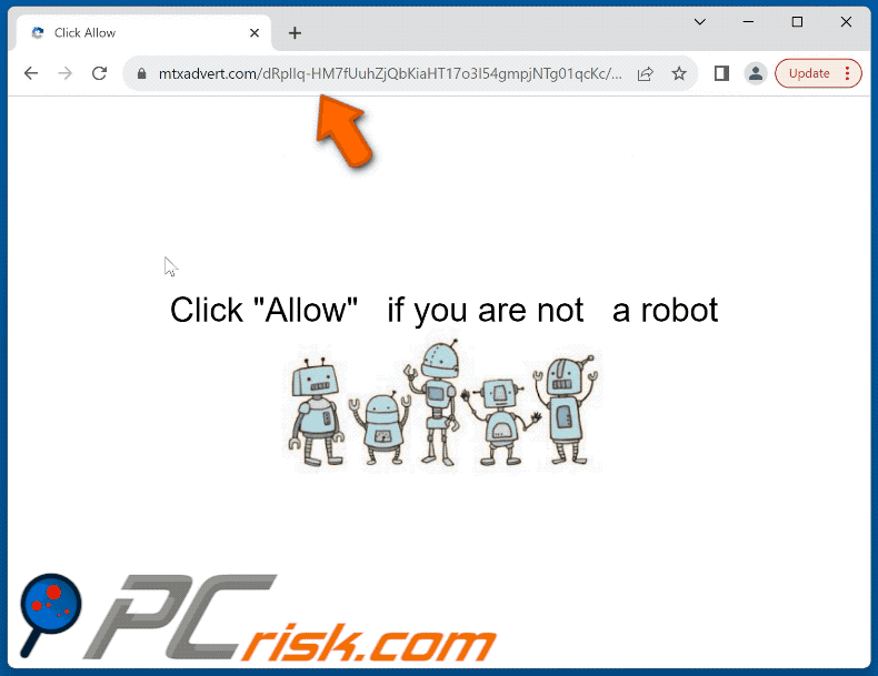 mtxadvert[.]com website appearance (GIF)