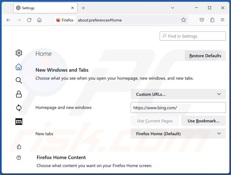 Changing Mozilla Firefox homepage