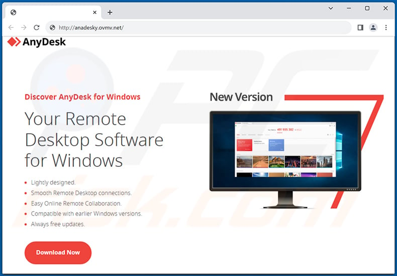 Pikabot malware being distributed via fake AnyDesk download website