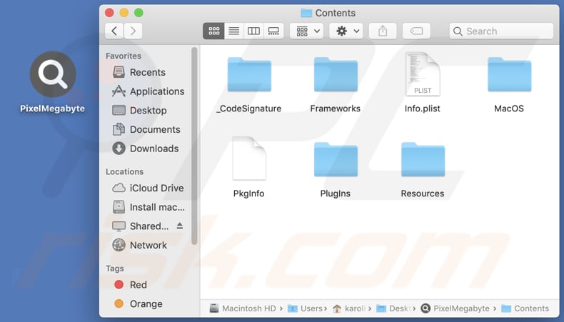 PixelMegabyte adware installation folder
