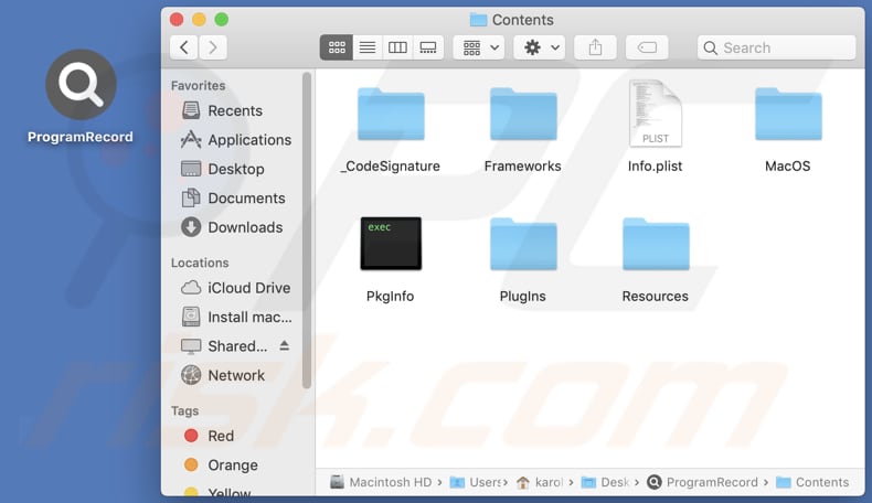ProgramRecord adware installation folder