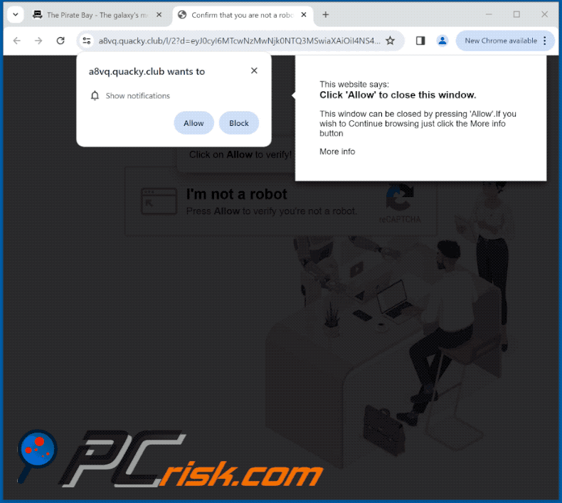 quacky[.]club website appearance (GIF)