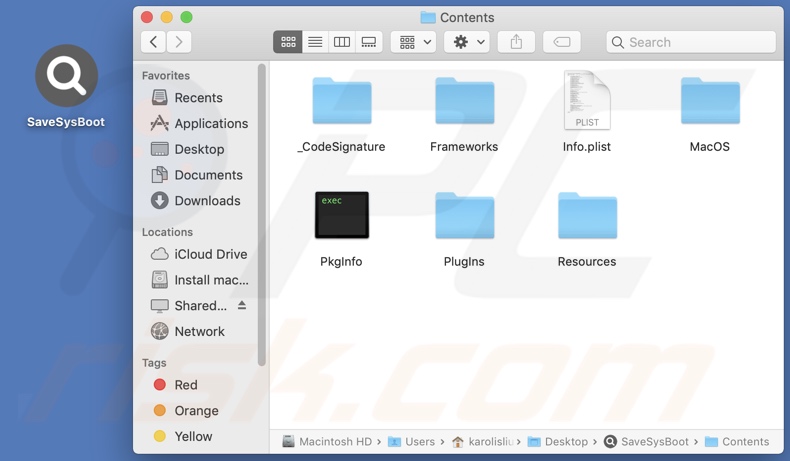 SaveSysBoot adware install folder