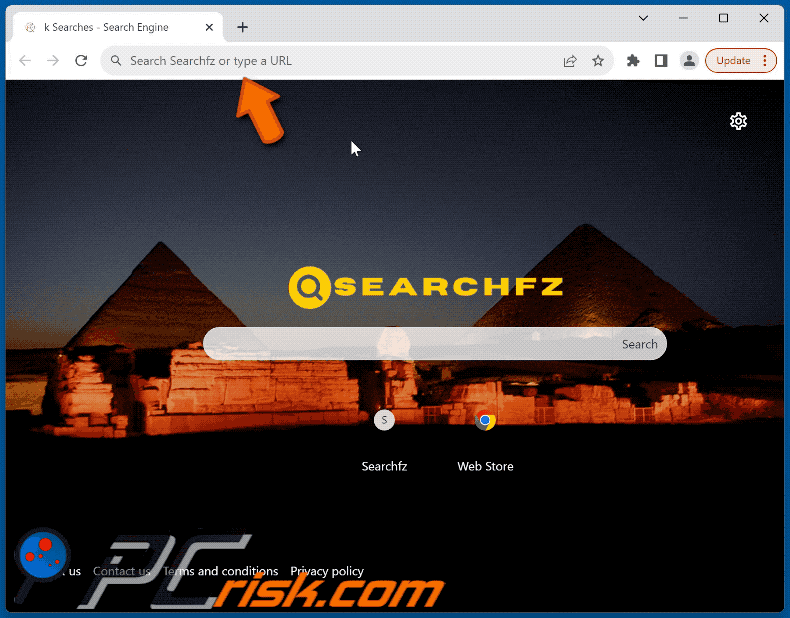 Searchfz browser hijacker searchfz.com redirects to bing.com