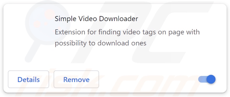 Simple Video Downloader adware extension