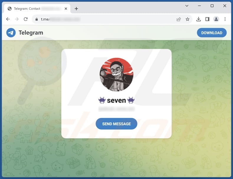 Solan stealer developer Telegram