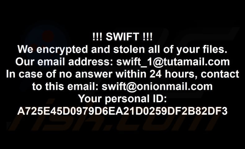 SWIFT ransomware wallpaper