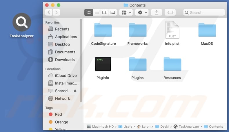 TaskAnalyzer adware installation folder