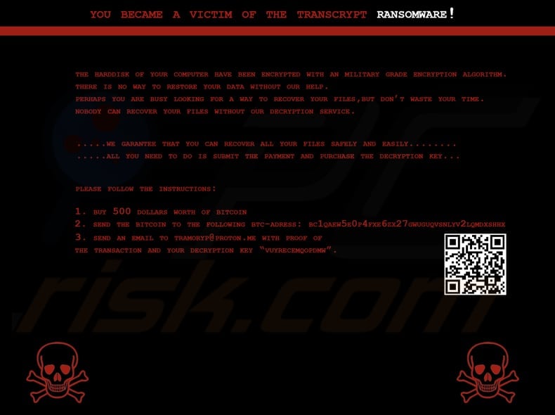 TransCrypt ransomware wallpaper