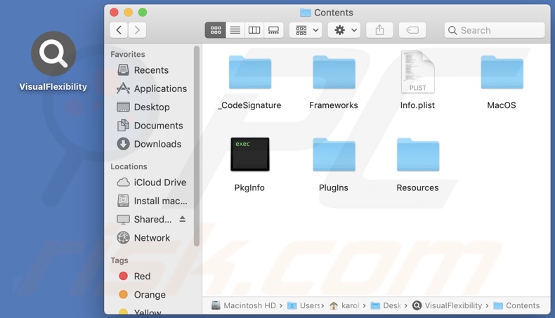 VisualFlexibility adware install folder