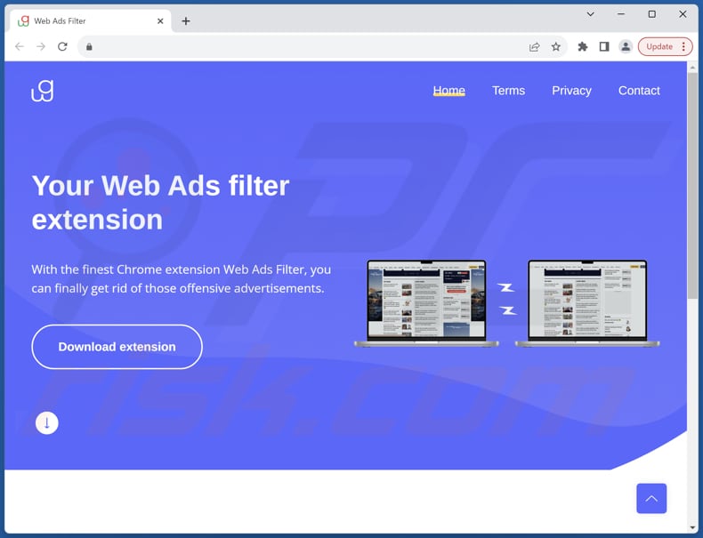 Web Ads Filter adware official promoter