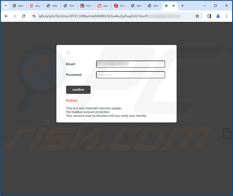 Phishing site promoted via Your Email Account Will Be Disconnected email scam (2024-02-01)