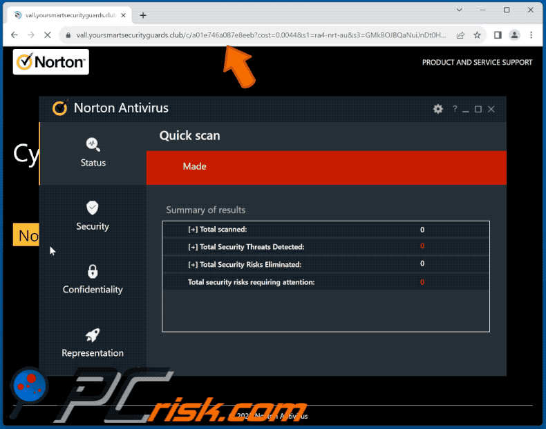 yoursmartsecurityguards[.]club website appearance (GIF)