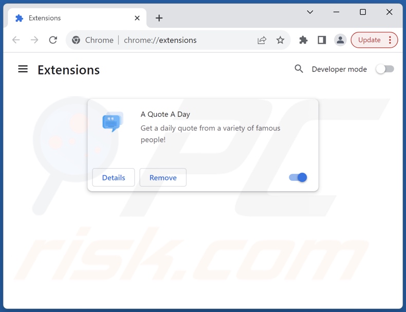 Removing aquoteaday-ext.com related Google Chrome extensions