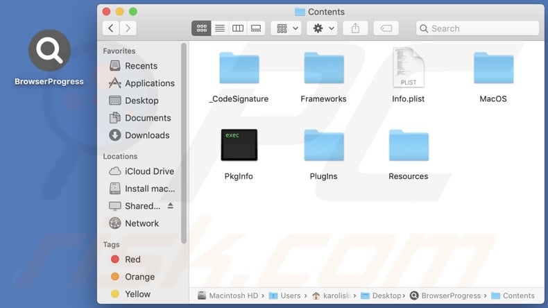 BrowserProgress adware install folder