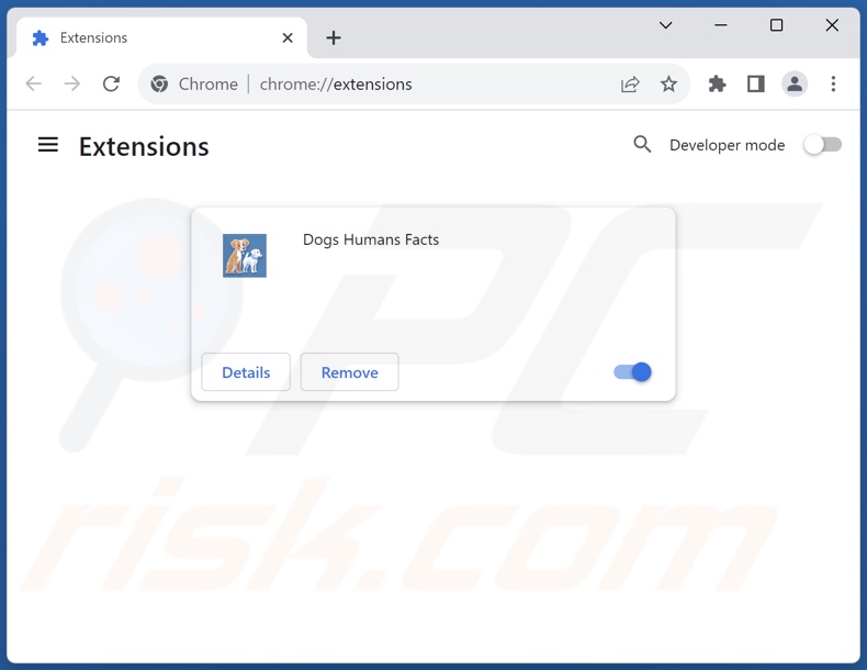 Removing human-dogs-facts.com related Google Chrome extensions