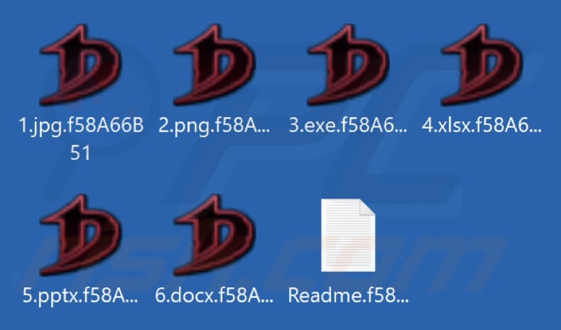 Files encrypted by DoNex ransomware (victim's ID as the extension)