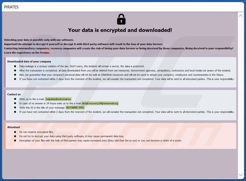 ELITTE87 ransomware pop-up window