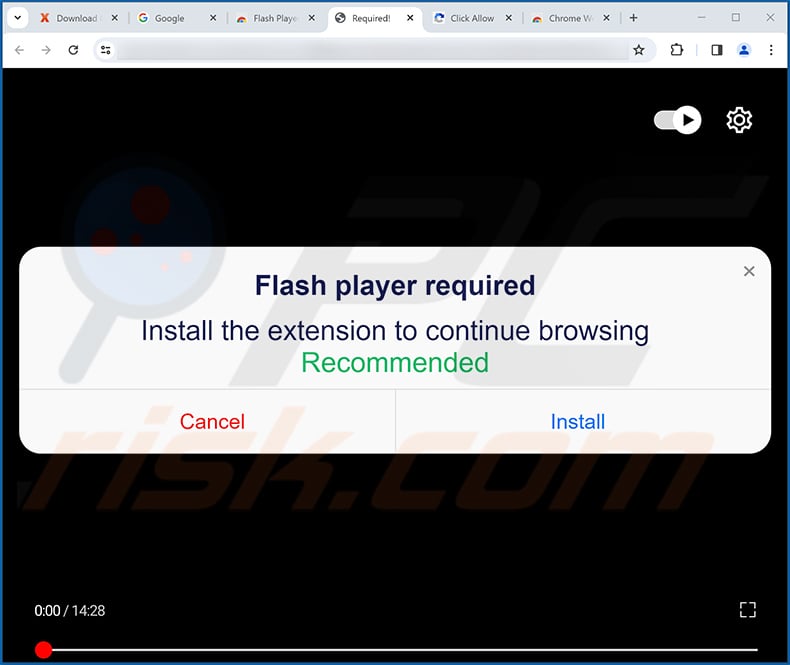 Website promoting Flash Player - Emulator adware (sample 2)