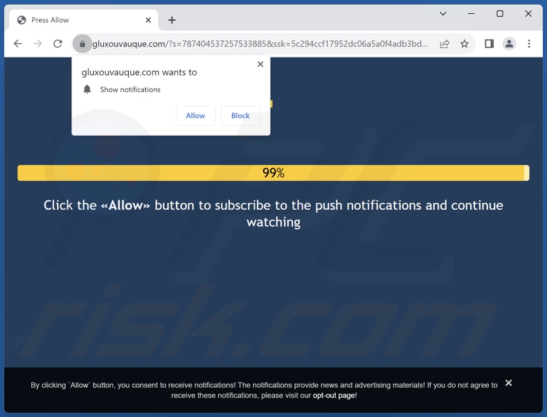 gluxouvauque[.]com pop-up redirects