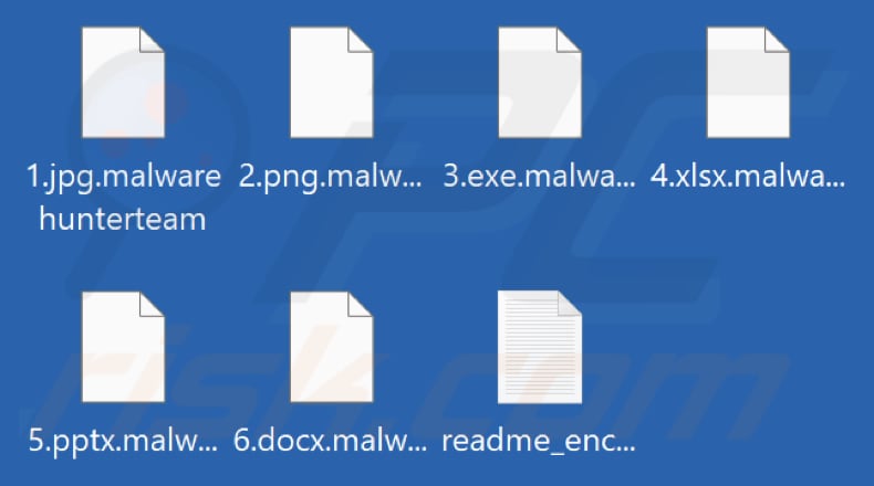 Files encrypted by MalwareHunterTeam ransomware (.malwarehunterteam extension)