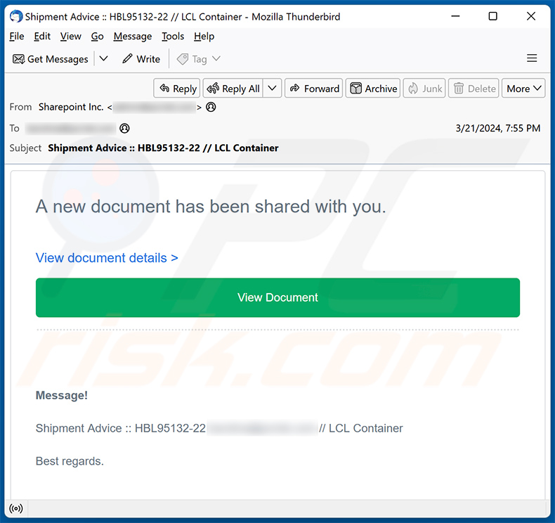 New Shared Documents email scam (2024-03-22)