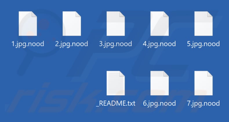 Files encrypted by Nood ransomware (.nood extension)