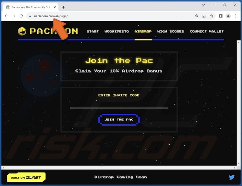 Pacmoon Airdrop scam