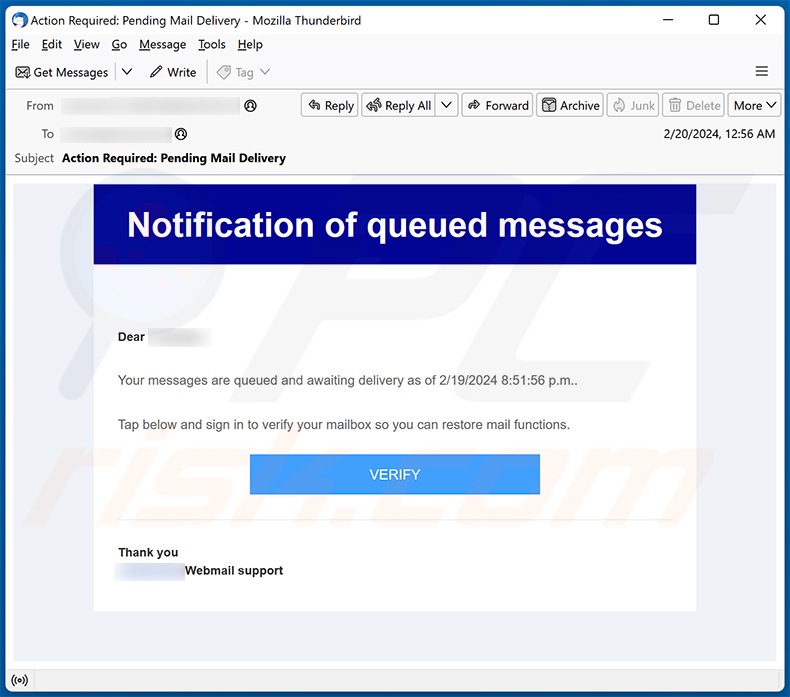 Queued Messages Notification Email Scam (2024-03-01)