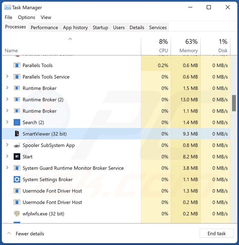 SmartViewer unwanted application process on Task Manager