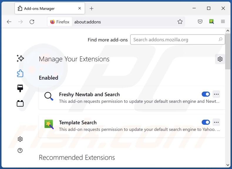 Removing rogue extensions from Mozilla Firefox step 2