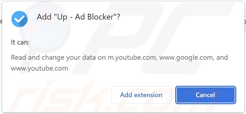 Up - Ad Blocker adware asking for permissions