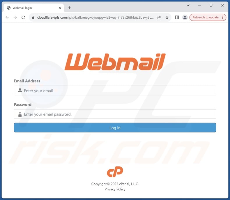 Webmail - Low Storage Space scam email promoted phishing site