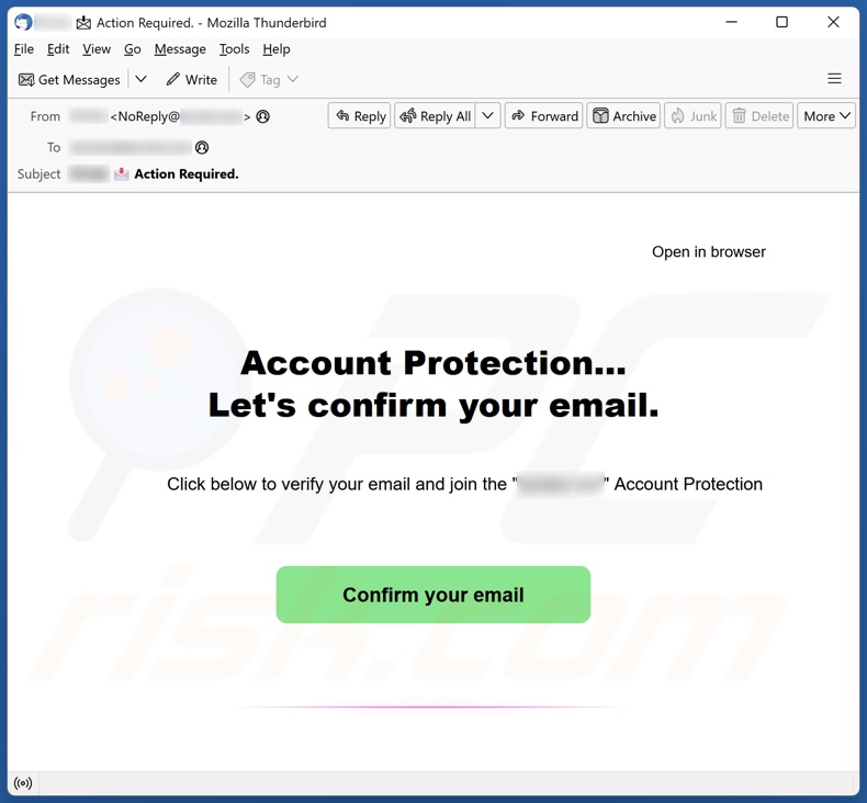 Account Protection email spam campaign