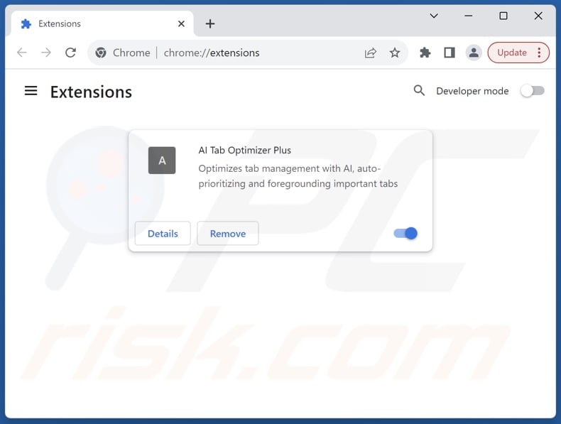 Removing unwanted extensions from Google Chrome step 2