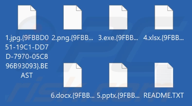 Files encrypted by Beast ransomware (.BEAST extension)