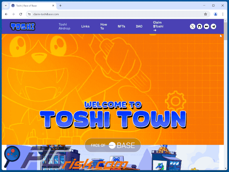 Appearance of CLAIM FREE $TOSHI scam