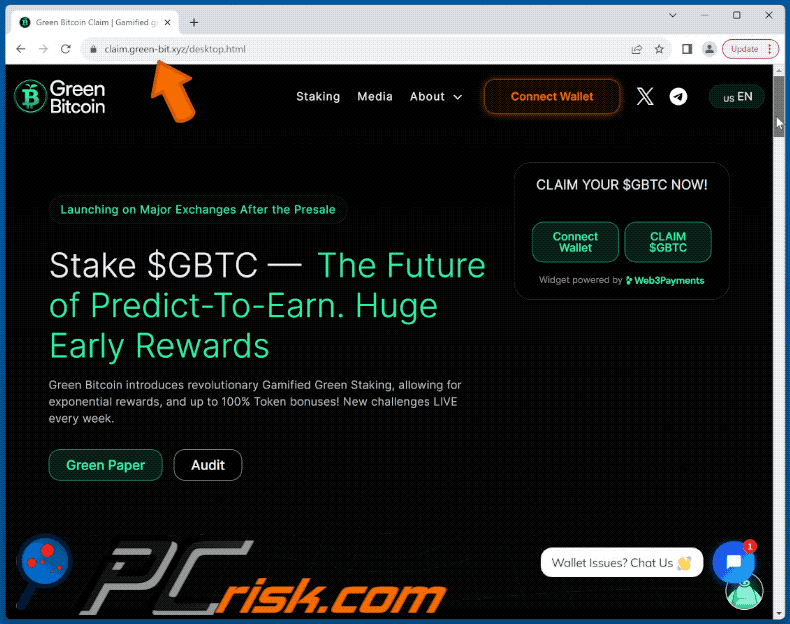 Appearance of Claim $GBTC scam (GIF)